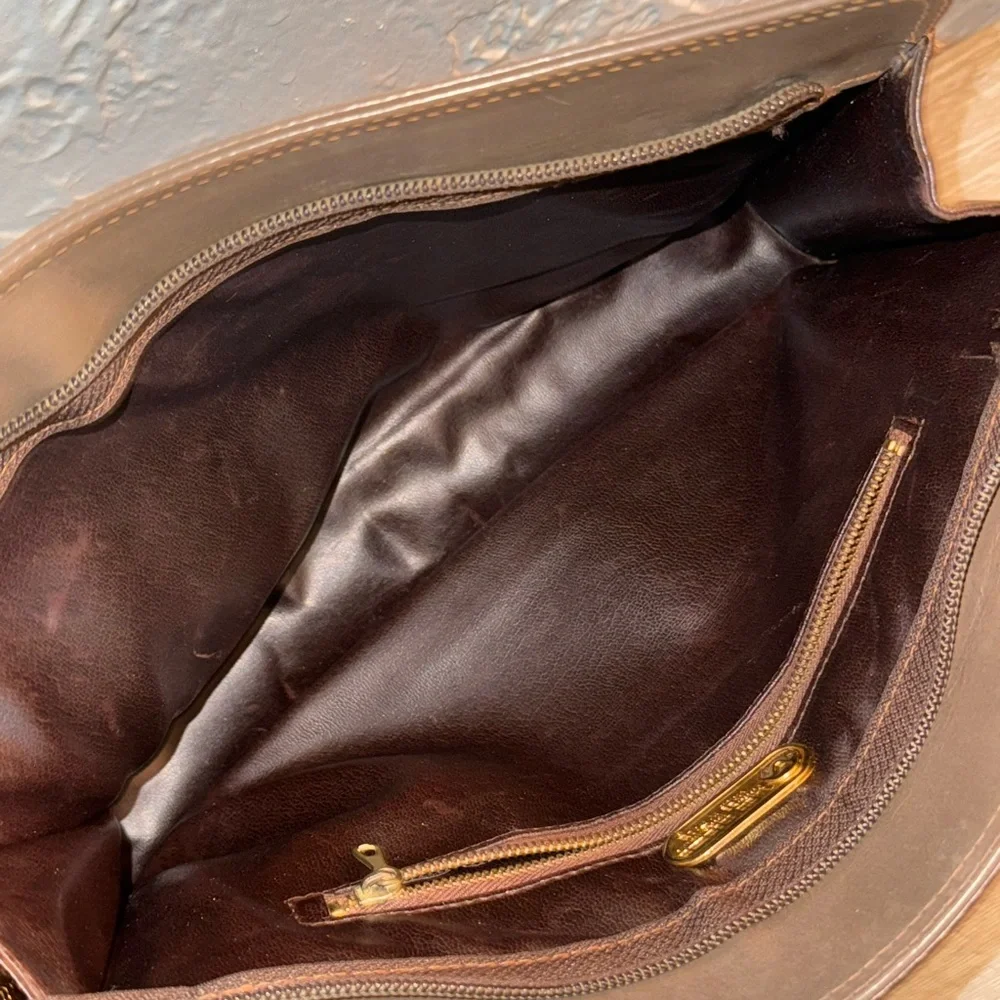Mario Valentino Brown Leather Clutch Bag